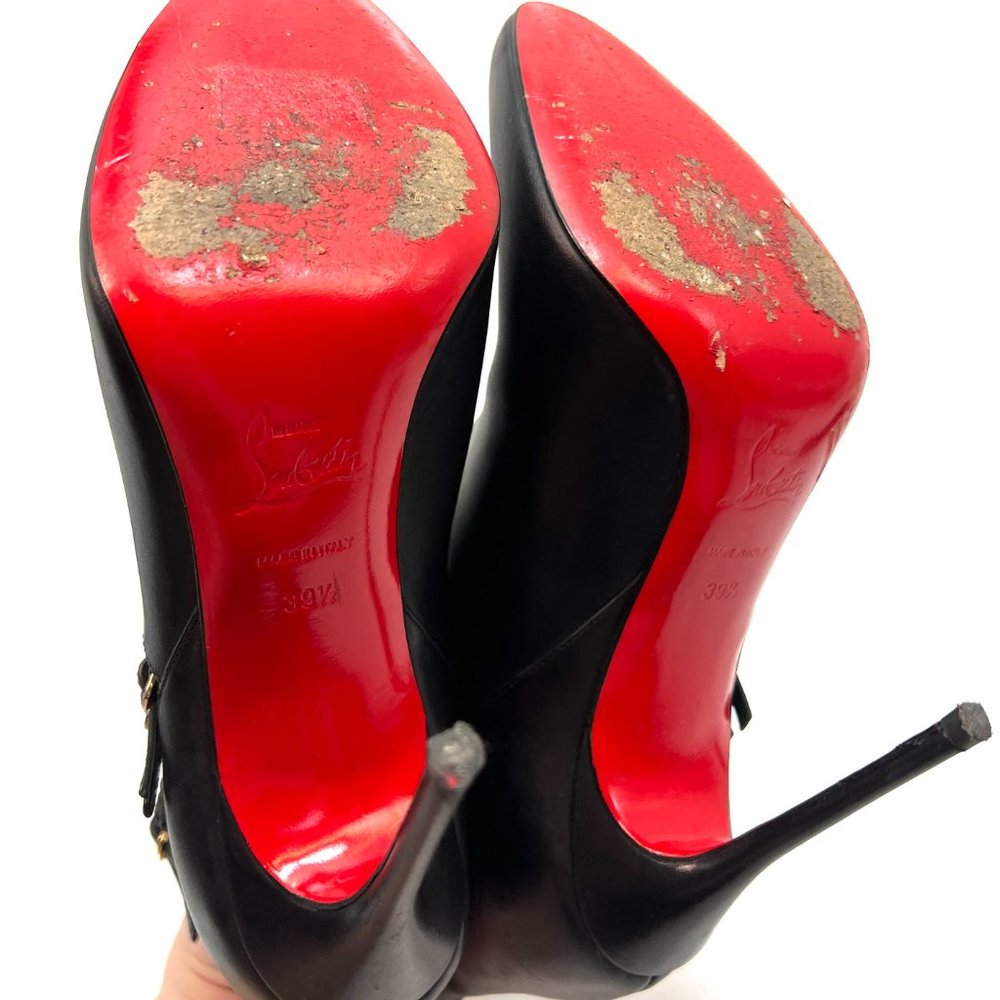 Christian Louboutin Black and Gold Ankle Boots - Picture 6 of 7